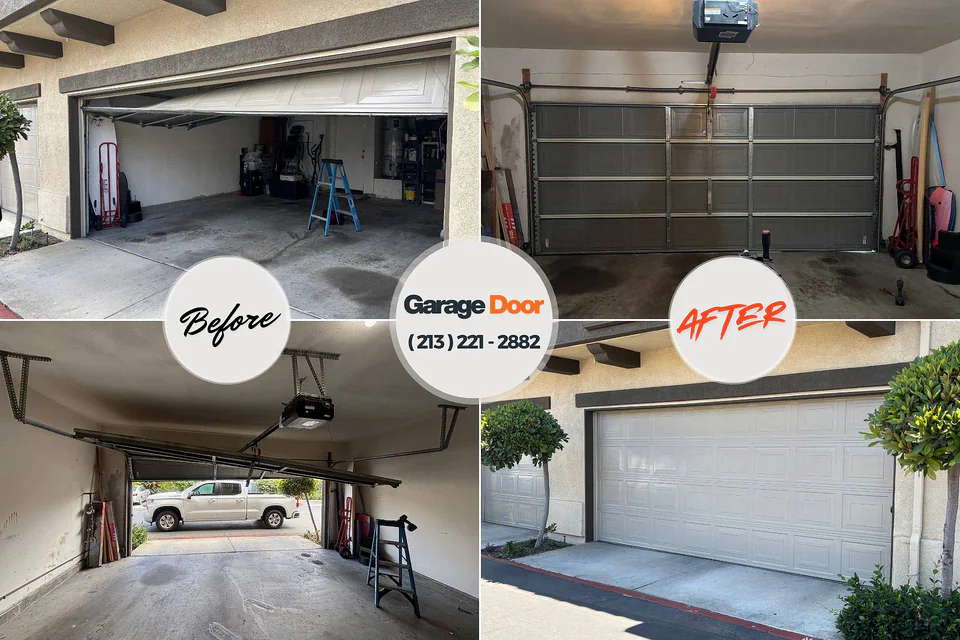 Before and after: garage door repair Green Harbor, MA